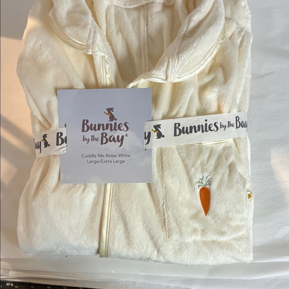 Bunnies by the Bay Cream Robe with Carrot Detail